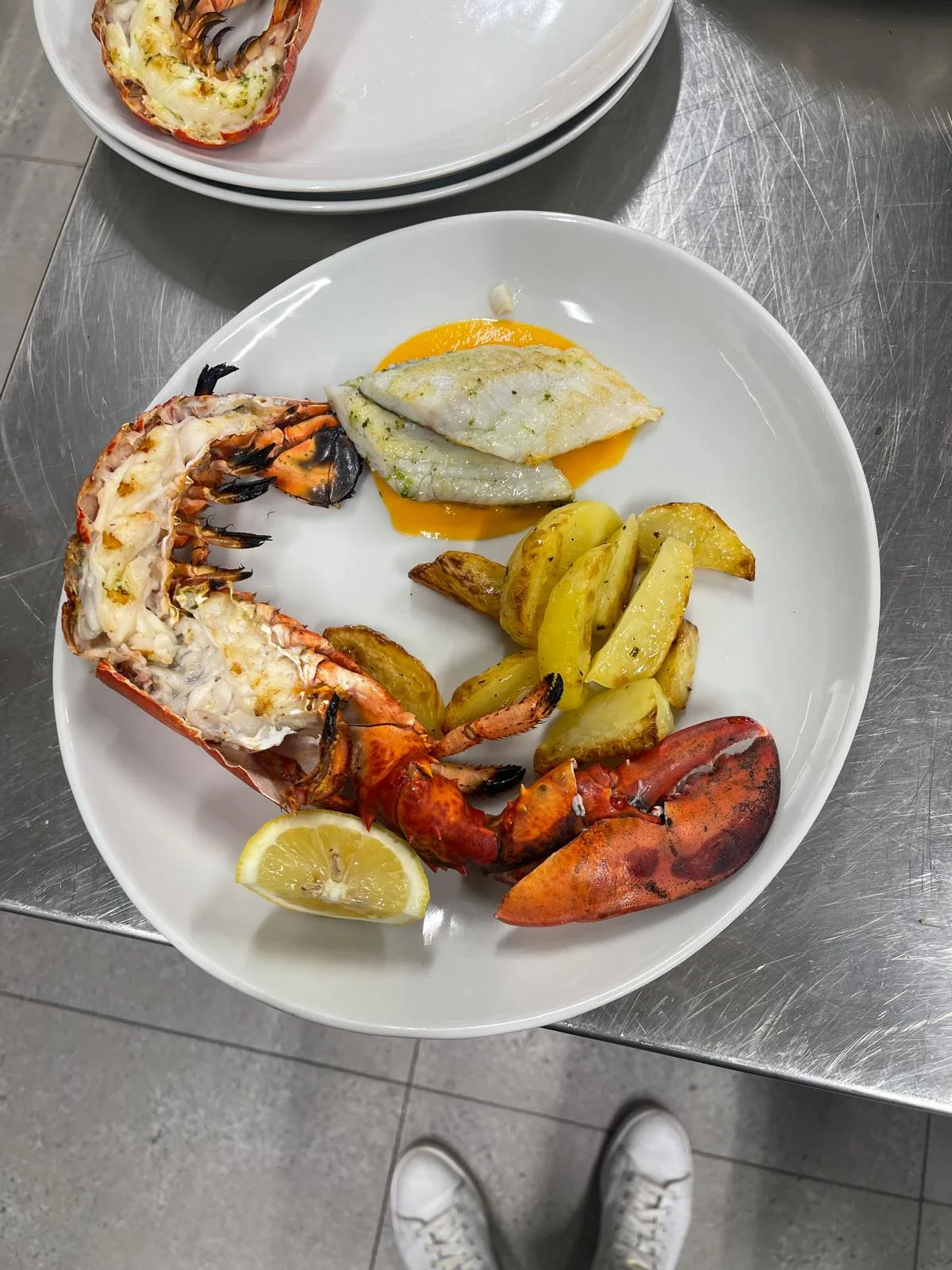Astice alla griglia con patate